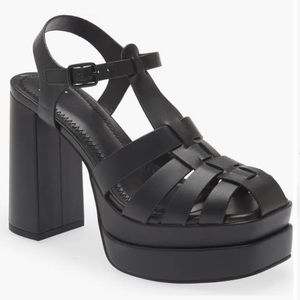 BP Women's Black Amaya Fisherman Platform Sandal Sz 9 NWOT